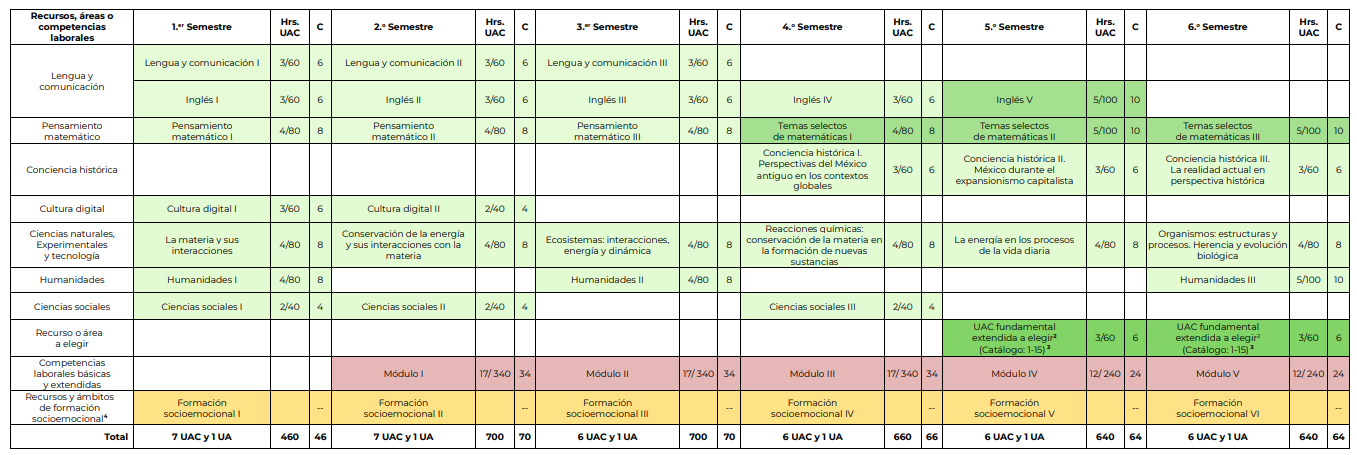 Mapa curricular tecnico agropecuario