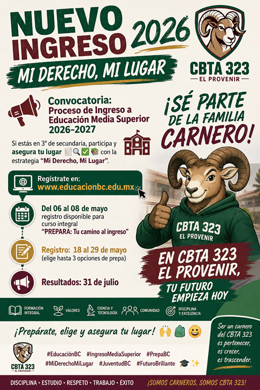 Nuevo ingreso 2026 cbta 323